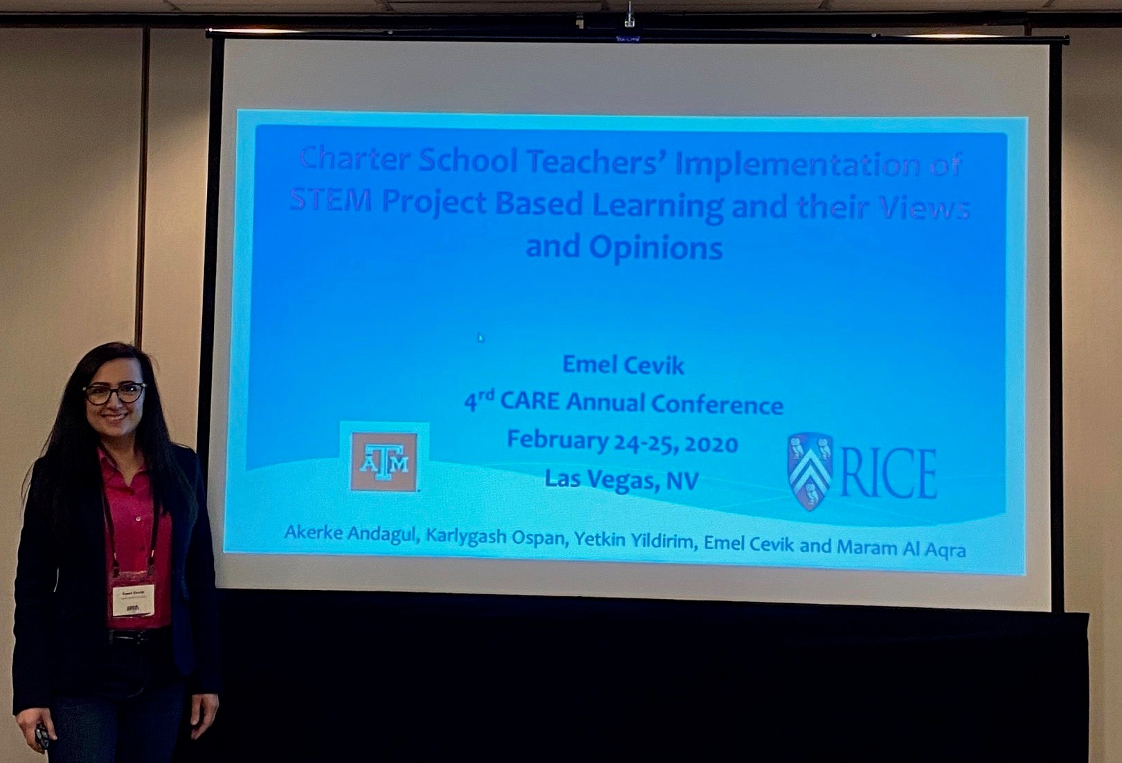STEM Paper Presentation Conference on Academic Research in Education (CARE)  in Las Vegas, Rice University School Mathematics Project