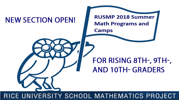 A New Section of the Rice University School Mathematics Project’s Enrichment Program for Rising 8th-,9th-, and 10th-Graders