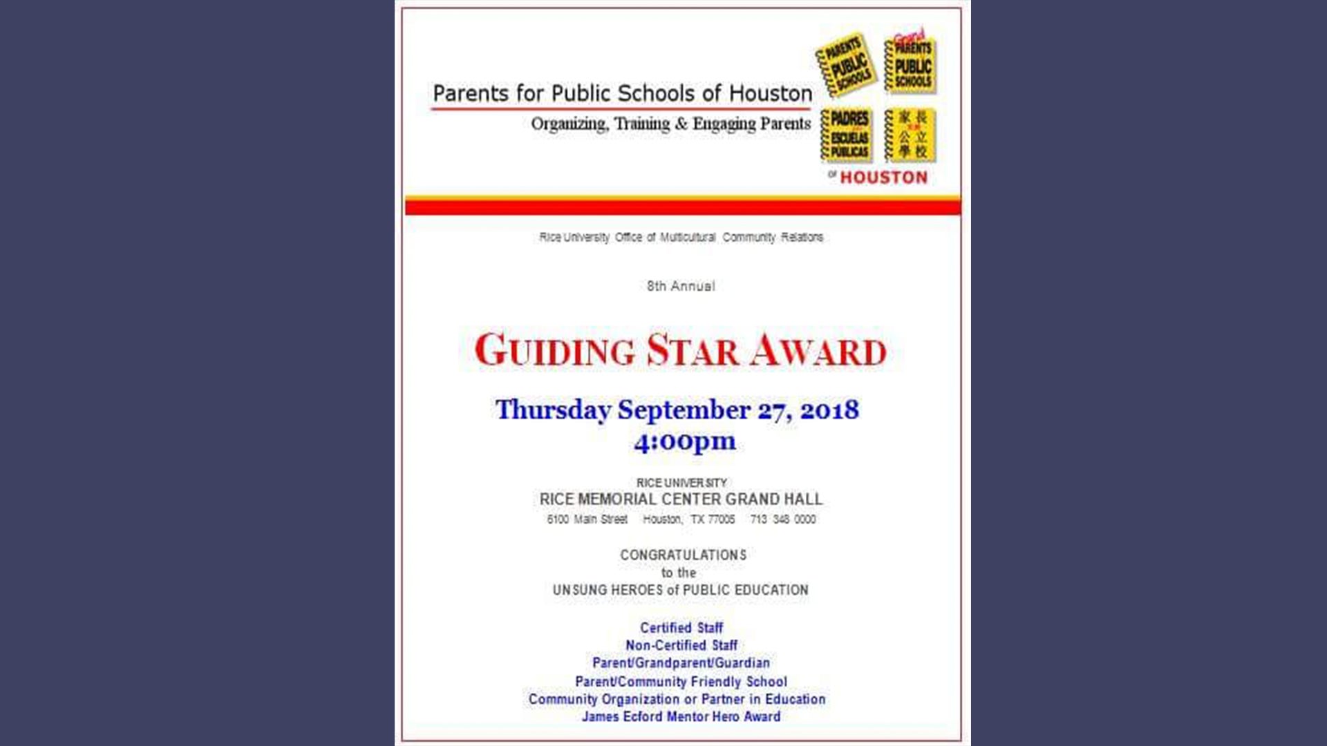 Gail Hamilton awarded the Guiding Star Award