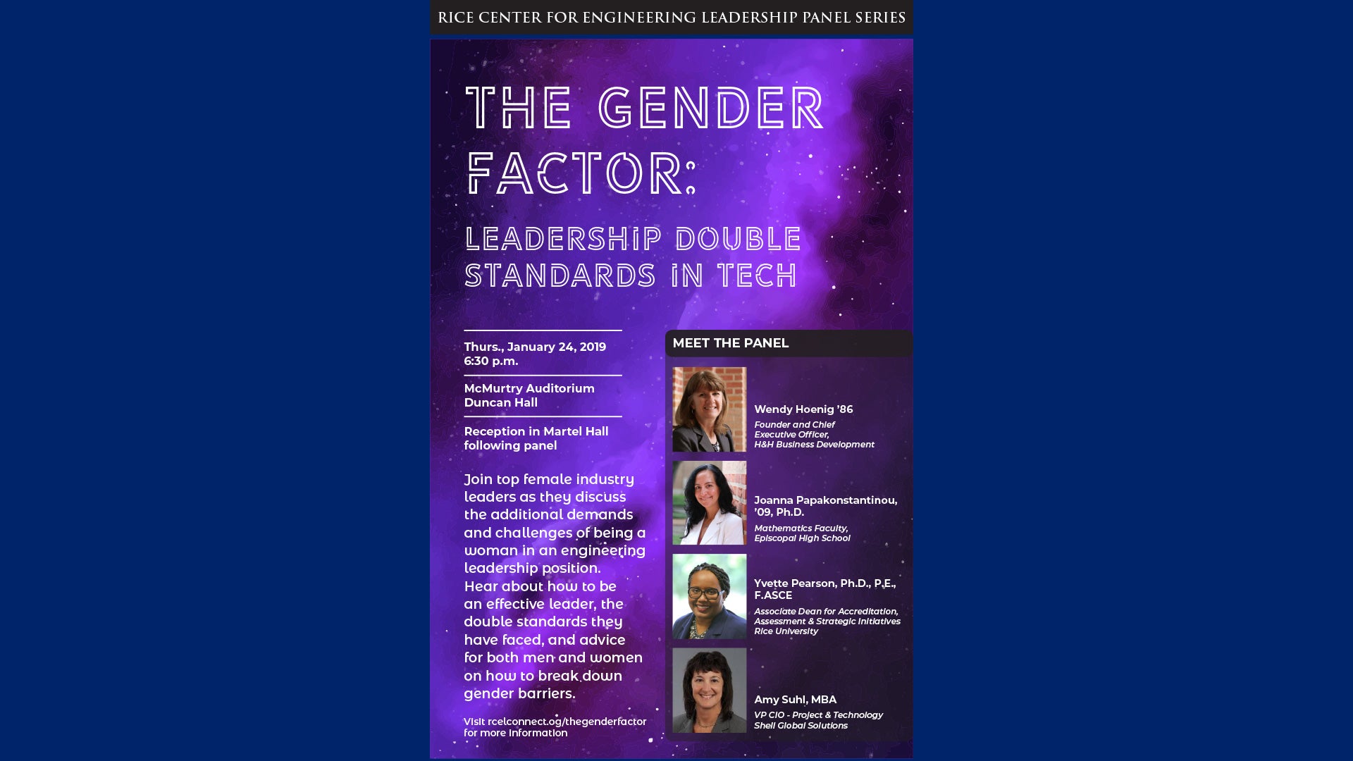 Rice Center for Engineering Leadership hosts panel discussion: &quot;The Gender Factor: Leadership Double Standards in Tech&quot;