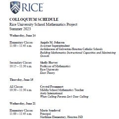 2023 Colloquium Schedule